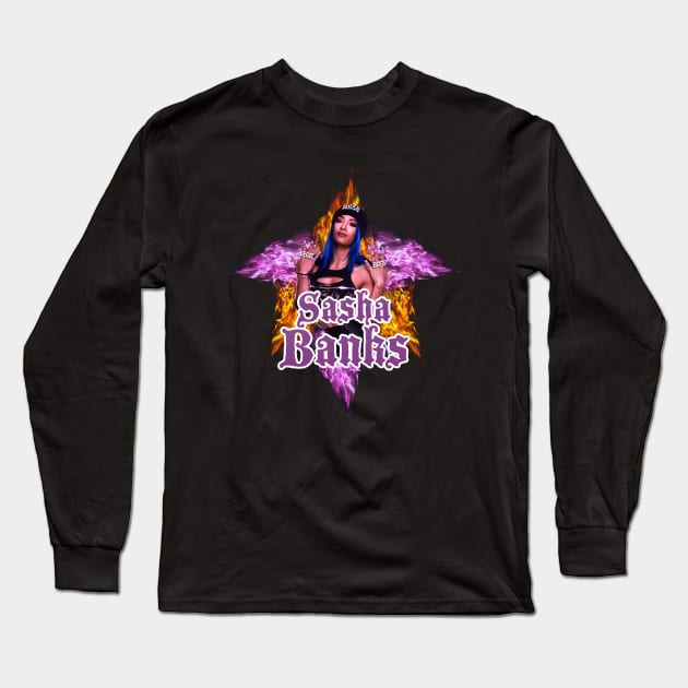 sasha banks // WWE FansArt Long Sleeve T-Shirt by suprax125R